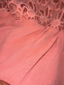 Peach Flower Cutout Peplum Top