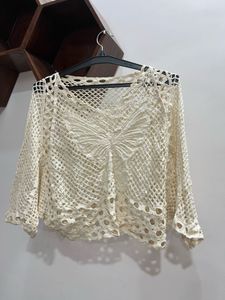 white crochet top