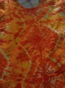 Orange Embroidered Mirror Work Kurti