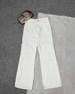 Six Pocket White Denim Jeans
