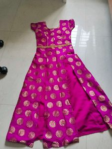 Pink & Gold Anarkali Dress