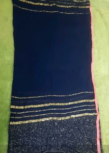 Coral &amp; Navy Embroidered Kurta Set