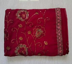 New Maroon Saree with Intricate Gold Embroidery✨