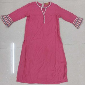 Pink Global Desi Embroidered Kurta