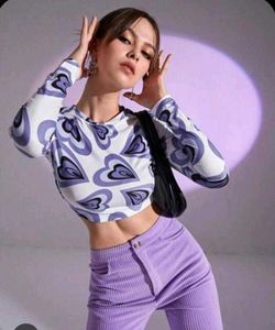Heart Print Crop Top