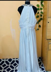 Elegant White Halter Gown