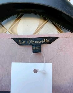 New With Tag Peach Ruffled Korean Neck Top