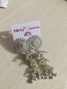 Silver Jhumka Earrings