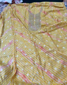 NEW Yellow Kurta Dupatta Set Material