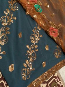 Work Georgette Saree