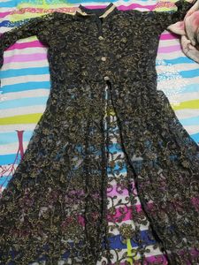 Its A Black Ethnic Gown With Blac Skirt For Womens