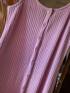 Lavender Ribbed Button-Up Dress