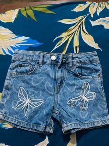 Butterfly Denim Shorts