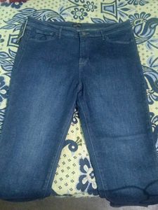 Women Navy Blue Comfort Slim Fit High Rise Stretch