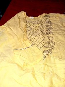 Ladies Kurti New Colour Yellow Gold