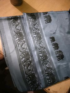 Gray Colour Sari Organza Cotton 🥻