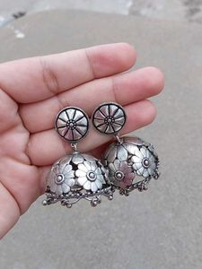 Silver Jhumka Earrings