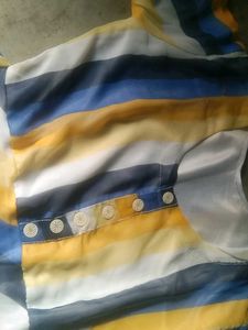 Striped Dress with Buttons