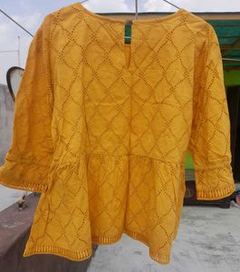 Yellow Peplum Top