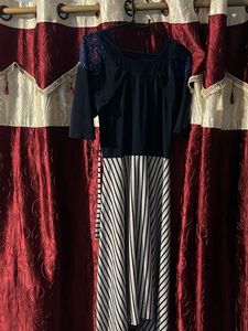 Striped Hem Midi Dress