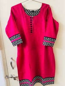 Magenta Pink Cotton Kurti