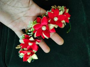 Red &amp; Gold Flower Hairband