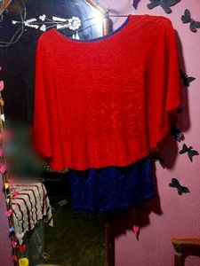 Red Batwing Top