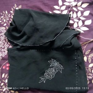 Black Abaya Dupatta With Mask