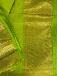 Lime Yellow Pure Kanchi Saree- Unstiched Blouse