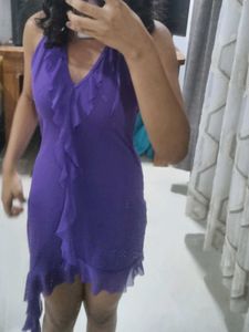 Purple Halter Bodycon Mini Dress