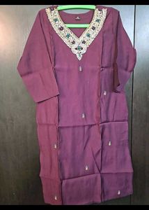 Deep Purple Kurta Set With Beautiful Dupatta