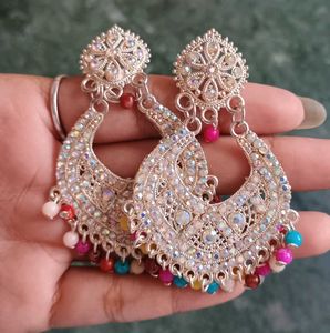 Sparkling Silver Tone Drop Earrings