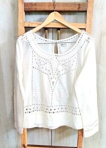 White Embroidered Top Bust Si,e-38-40