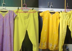 Salwar Kameez Set - Yellow & Lavender Suits