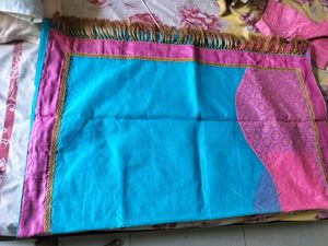 Unused Blue And Pink Saree