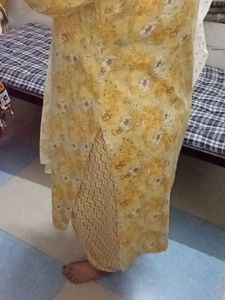 Yellow Printed Salwar Kameez Women 4xl Dress