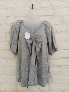 Gray Bow-Front Top