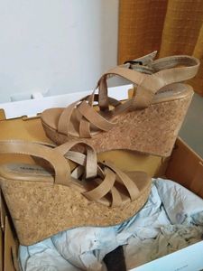 Nude beige Wedge Heel Sandals