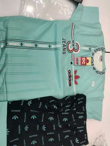 Adidas Inspired T-Shirt & Shorts Set