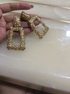 Golden Square Earrings