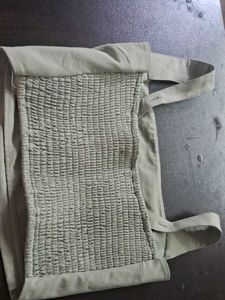 Sage Green Smocked Crop Top