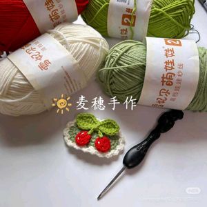 Crochet Cherry Hair Clip