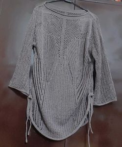 Grey Net Designer Top For 38 Bust