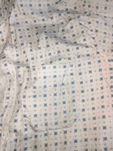 Patterned White Button-Down Shirt