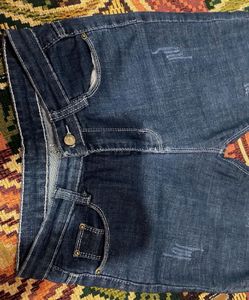 Dark Blue Ribbed Jeans