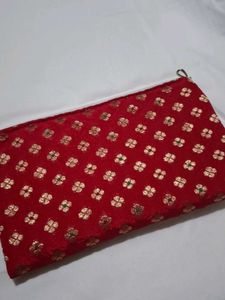 Red Floral Pouch
