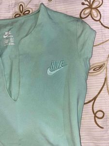 Nike Mint Green Cap Sleeve V-Neck Top