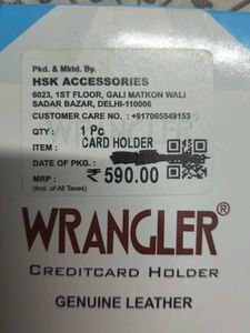 Wrangler Leather Card Holder