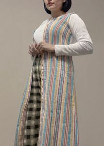 Striped Sleeveless Ethnic Dress