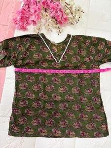 Boho Elephant Breeze Cotton Short Kurta